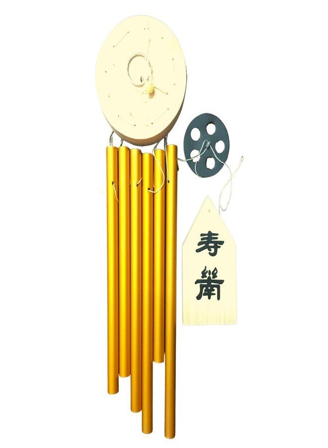GJ Feng Shui Vastu 6 Pipes Rods Wooden Wind Chime for Balcony with Good Sound for Positive Energy - Image 1